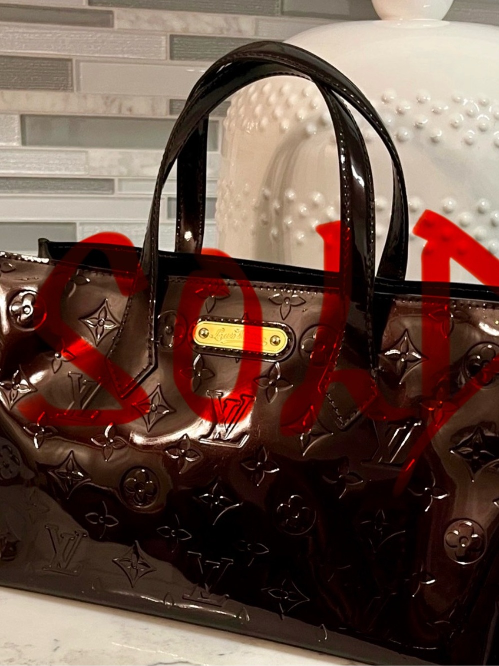 SOLD‼️Louis Vuitton Brown Patent Monogram Tote
